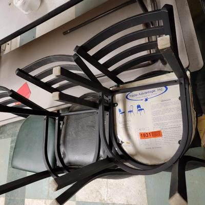 5 Metal Chairs with padded seats