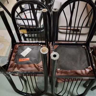 4 Metal Chairs with padded seats
