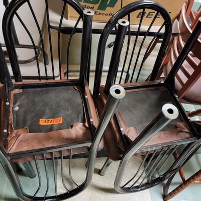 4 Metal Chairs with padded seats