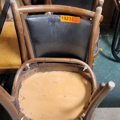 6 wood chairs with padded seats
