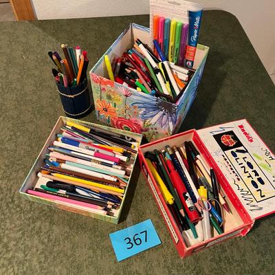 Lot of pens, pencils, & Markers