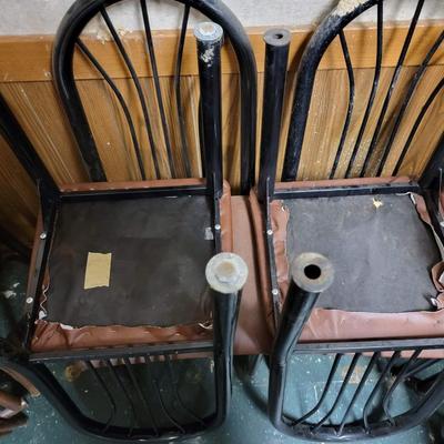 4 Metal Chairs with padded seats
