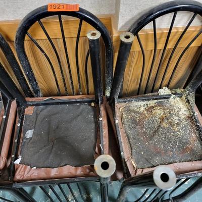 4 Metal Chairs with padded seats