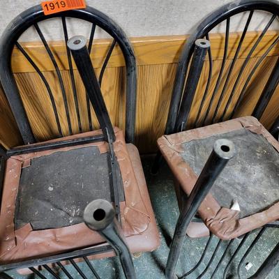 4 Metal Chairs with padded seats