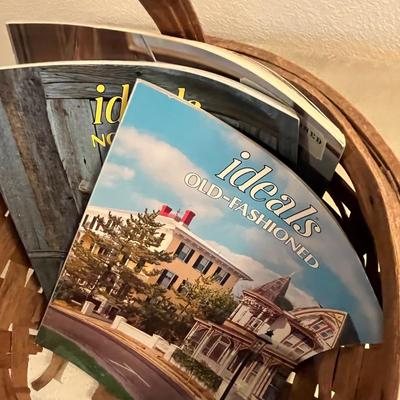 Vintage basket w/ magazines