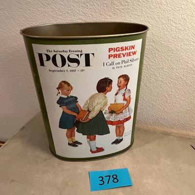 Norman Rockwell Vintage Trash Can