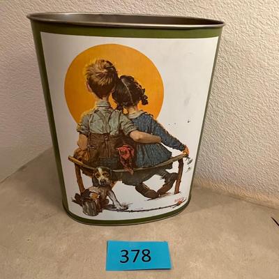Norman Rockwell Vintage Trash Can