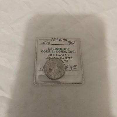 1942 20 cent Vatican coin