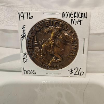 1976 American Bicentennial brass medal