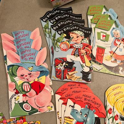 Box of vintage Birthday cards