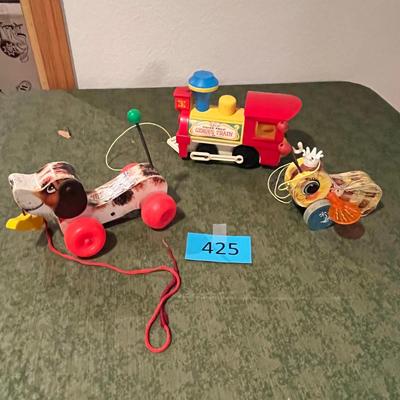 Lot of 3 Vintage Fisher Price Pull Toys