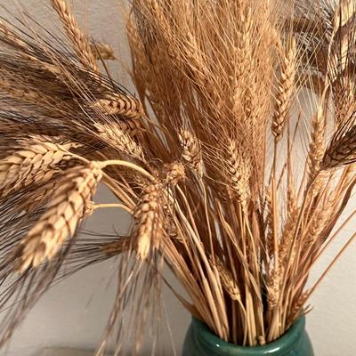 Vintage pottery Vase w/ Wheat