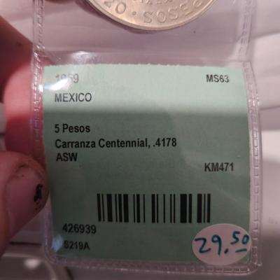 1959 Mexico 5 pesos