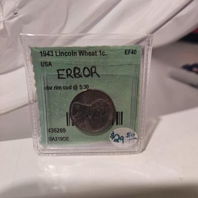 1943 Lincoln Wheat 1 cent Error coin