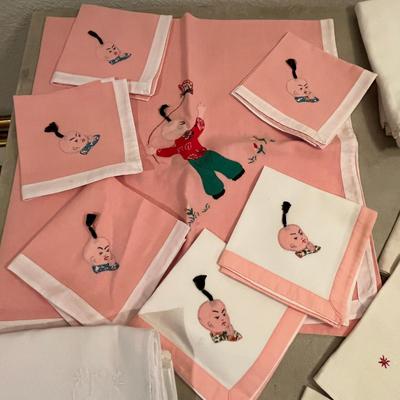 Embroidered Table cloths & napkins