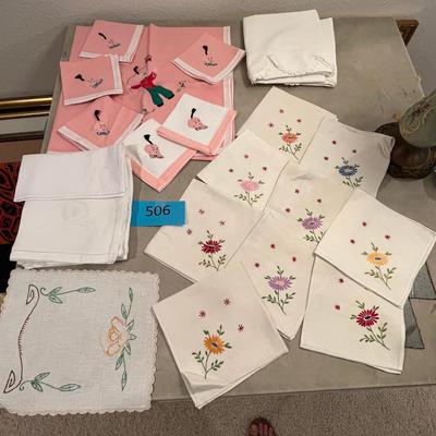 Embroidered Table cloths & napkins