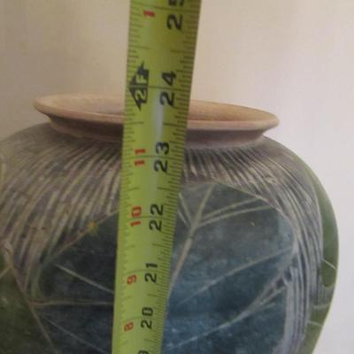 Pottery Floor Vase- Leaf Design- Pier 1 Imports- Nearly 24