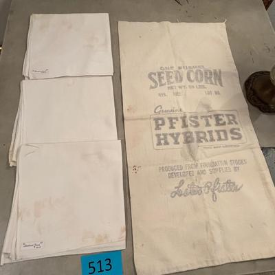 Flour Sack towels and seed corn bag