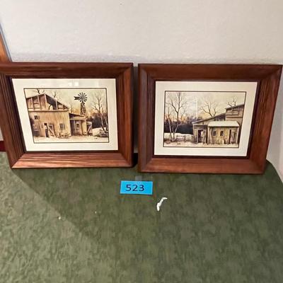 Lot of 2 Country Farm Prints.
