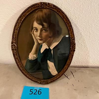 Oval Frame Print of Boy