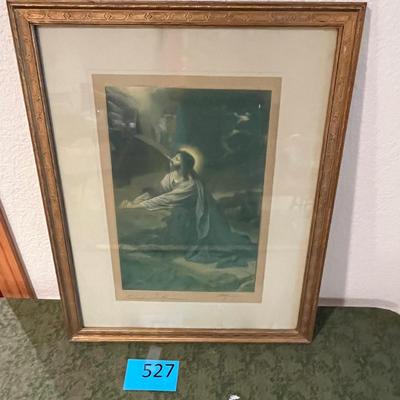 Vintage Jesus Praying in the Garden Print