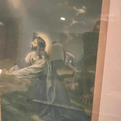 Vintage Jesus Praying in the Garden Print