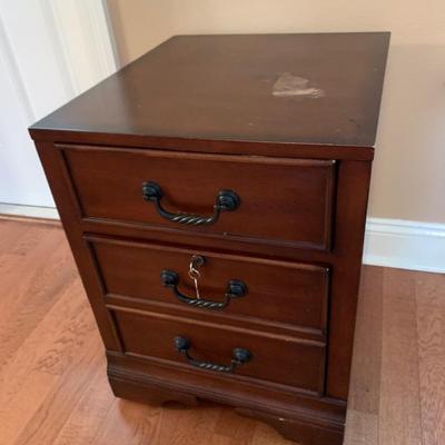 Wooden File Cabinet With Keys