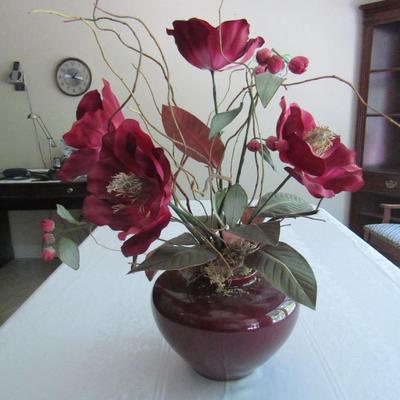 Artificial Floral Arrangement in Ceramic Vase