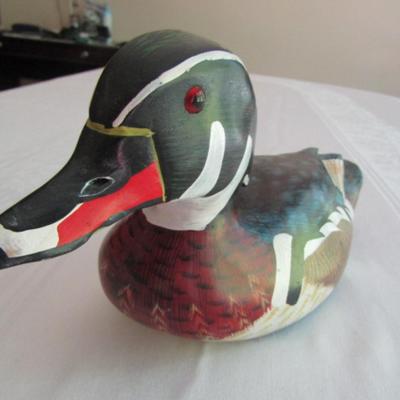 Hand Painted Wooden Duck Home Decor