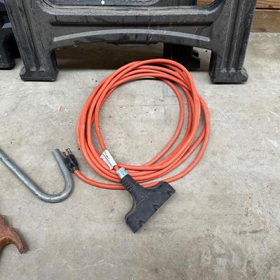 BAR CLAMPS, SAW HORSES, GAS CAN, EXTENSION CORD AND MORE