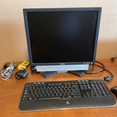 Dell screen, Keyboard, Cordless Mouse and Canon Printer