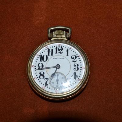 LOT 383. ANTIQUE HAMILTON POCKET WATCH