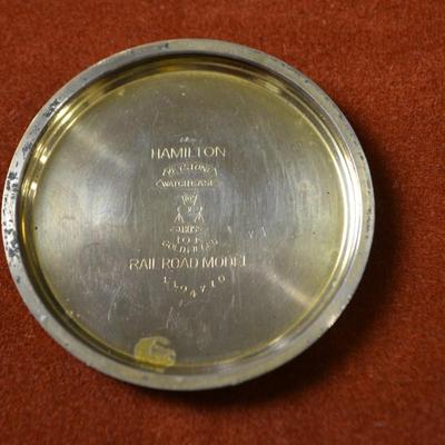 LOT 383. ANTIQUE HAMILTON POCKET WATCH