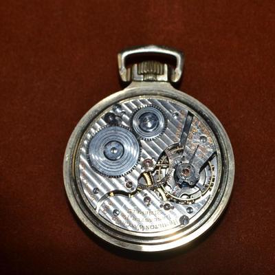 LOT 383. ANTIQUE HAMILTON POCKET WATCH