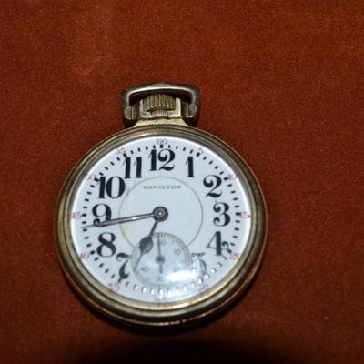 LOT 383. ANTIQUE HAMILTON POCKET WATCH