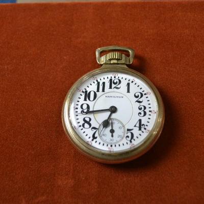 LOT 383. ANTIQUE HAMILTON POCKET WATCH
