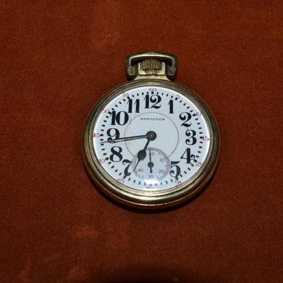 LOT 383. ANTIQUE HAMILTON POCKET WATCH