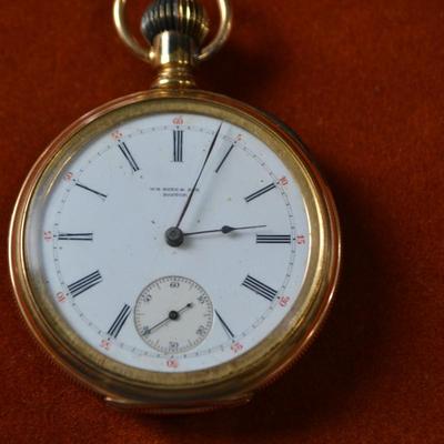 LOT 384 ANTIQUE WM BOND & SON SERIAL # 60119  14K GOLD CASE