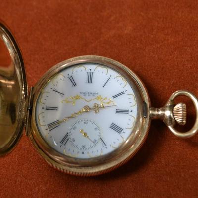 LOT 385. ANTIQUE WALTHAM POCKET WATCH SERIAL NUMBER 22919272