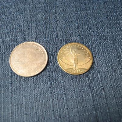 LOT 368. CALIFORNIA EXPOSITION SOUVENIR COIN/ATHLETHIC TOSS COIN 1977