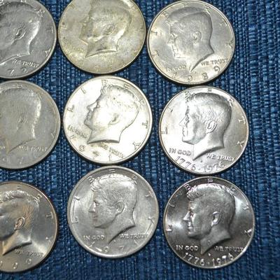 LOT 376. KENNEDY HALF DOLLAR COINS