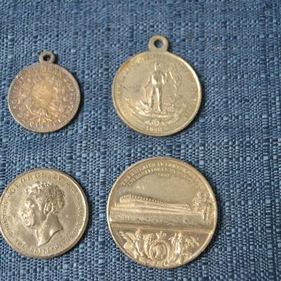 LOT 396  VARIETY OF COINS AND TOKENS