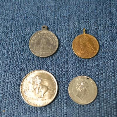LOT 398 VARIETY OF COINS AND TOKENS