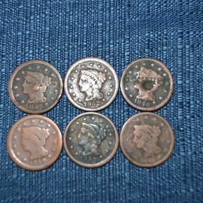 LOT 399. ANTIQUE LARGE ONE CENT COINS