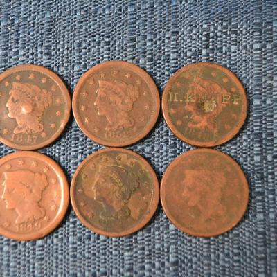 LOT 399. ANTIQUE LARGE ONE CENT COINS