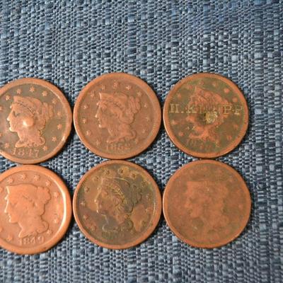 LOT 399. ANTIQUE LARGE ONE CENT COINS