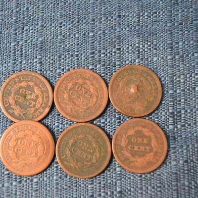 LOT 399. ANTIQUE LARGE ONE CENT COINS