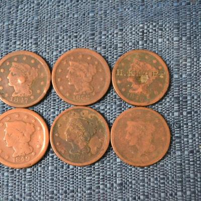 LOT 399. ANTIQUE LARGE ONE CENT COINS