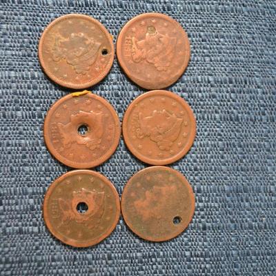 LOT 401. ANTIQUE LARGE ONE CENT COINS