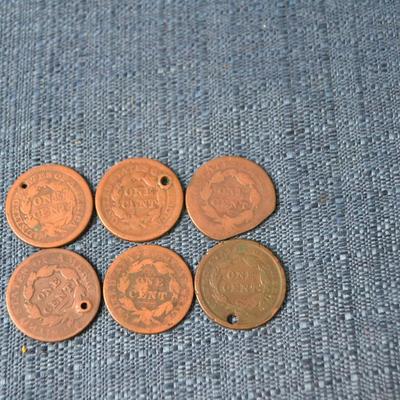 LOT 402. ANTIQUE LARGE ONE CENT COINS